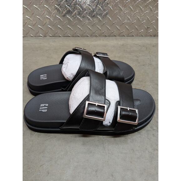 Gap Men - Vegan Leather Double-Strap Sandals/ 9 / black /NWOT
